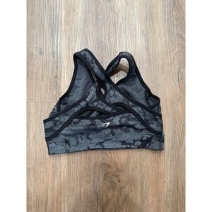 Gymshark Women's Small Camo Print Medium Support Workout Sports Bra Top
